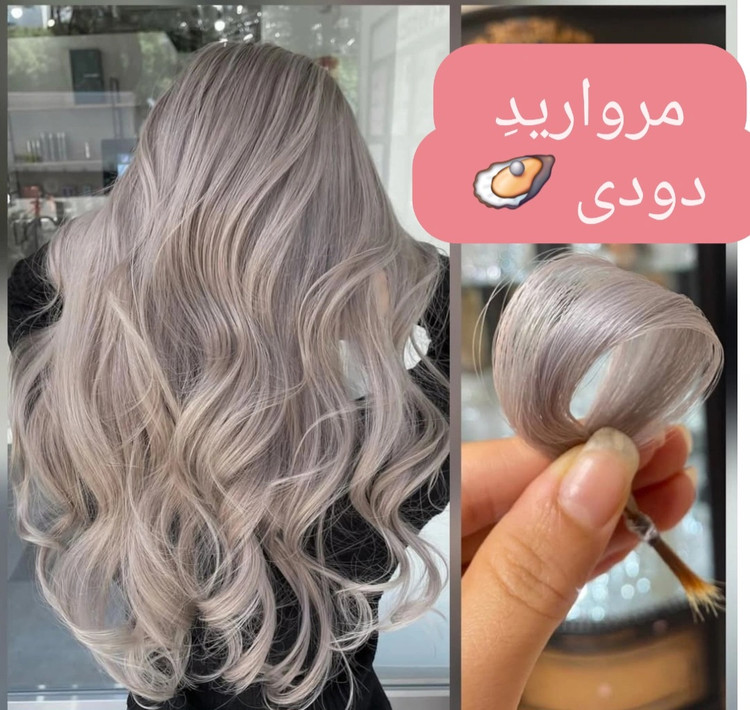 پک رنگ موی مروارید دودی آکادمی مهرور – ترکیبی از درخشش مرواریدی و لطافت دودی برای ظاهری خاص، آرام و مدرن